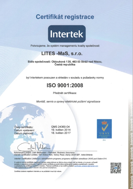 certifikát ISO 9001